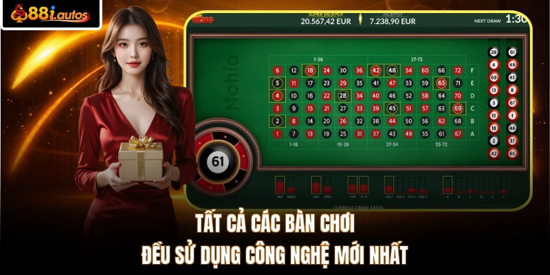 Tất cả các bàn chơi đều sử dụng công nghệ mới nhất